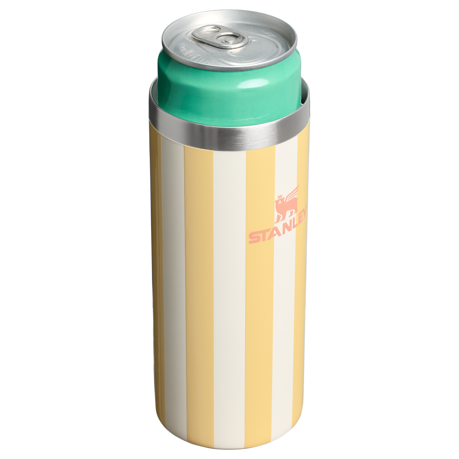 Stanley 10 OZ Everyday Slim Can Cooler Cup In Butter Yellow Stripe From The Oasis Collection