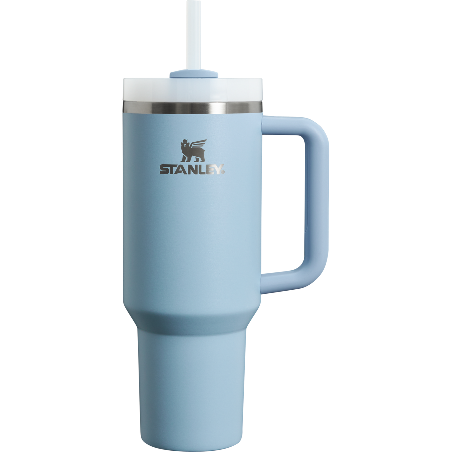 Stanley 40 OZ Quencher Tumbler With Straw & Handle In Heather Blue