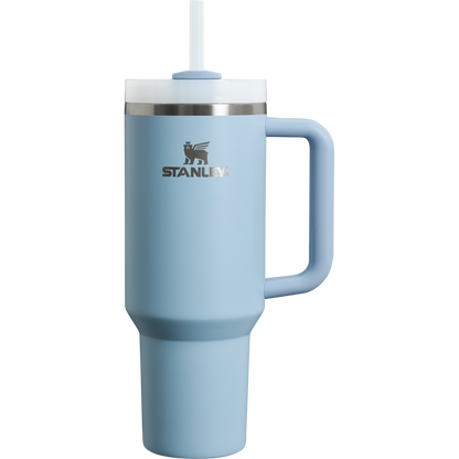 Stanley 40 OZ Quencher Tumbler With Straw & Handle In Heather Blue