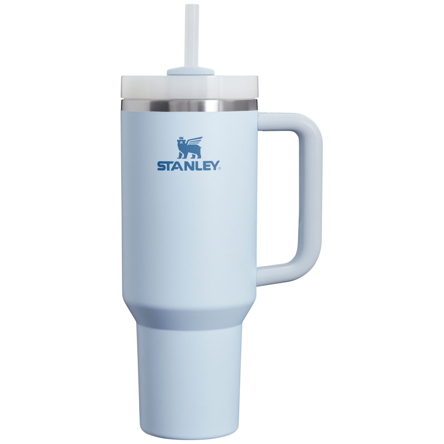 Stanley 40 Oz Quencher Stainless Steel Tumbler With Straw And Handle In Glacier Blue
