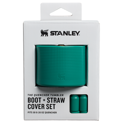 Stanley 30 OZ Quencher Tumbler Boot & Straw Cover In Alpine Green