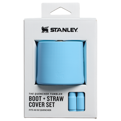 Stanley 40 OZ Quencher Tumbler Boot & Straw Cover In SKy Blue