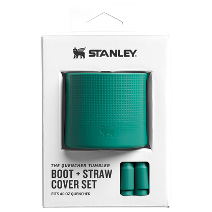 Stanley 40 OZ Quencher Tumbler Boot & Straw Cover In Alpine Green
